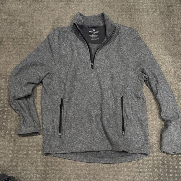 Mack Weldon Latitude Fleece Men's Gray Half-Zip Sweater